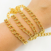 V57GP. Gold Plated 925 Sterling Silver Textured Cable Chain